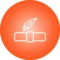 Quill pen with scroll Vector Icon