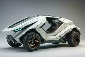 a brand-less generic concept car in studio environment. ai generative photo