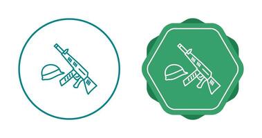 Gun and Helmet Vector Icon