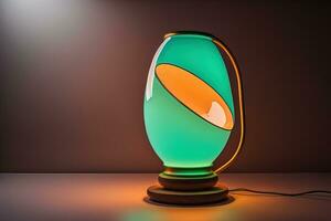 a modern lamp on a solid color background. ai generative photo