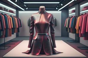 Futuristic fashion mannequin in the store. ai generative photo