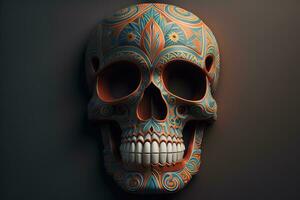 Day of the Dead sugar skull. Mexican sugar skull. ai generative photo