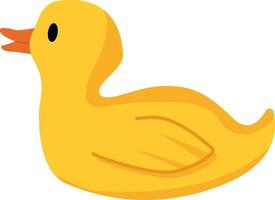 Yellow rubber duck toy. Child bathtub toys. vector