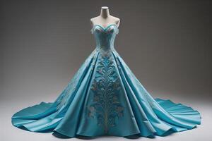 Wedding dress on a mannequin. photo
