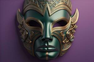 Mardi Gras mask isolated on solid color background. ai generative photo