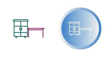 Table with Shelves Vector Icon