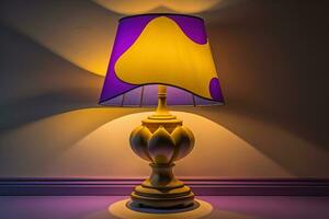 a modern lamp on a solid color background. ai generative photo