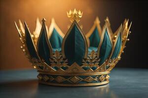 low key image of beautiful queen or king crown. photo