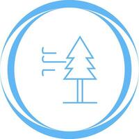 Tree with Wind Vector Icon