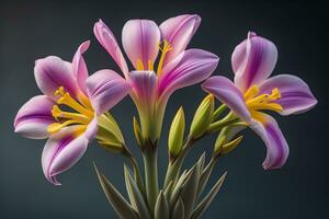 ramo de flores de flores en sólido color antecedentes. ai generativo foto