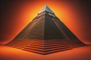 creativo y vistoso pirámide en un sólido color antecedentes. ai generativo foto