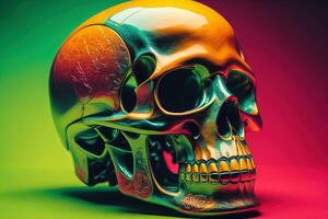 Day of the Dead sugar skull. Mexican sugar skull. ai generative photo