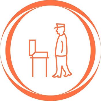 Guard Checking Briefcase Vector Icon