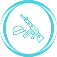 Gun and Helmet Vector Icon