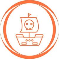 icono de vector de barco pirata