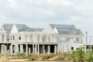 Abandoned modern style housing project photo