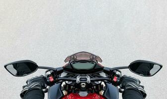 Top view hand hold handlebar motorcycle photo