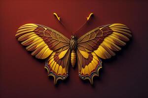 a butterfly on a red background. photo