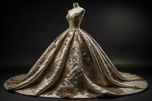 Wedding dress on a mannequin. ai generative photo