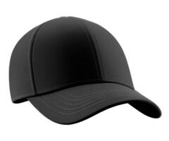 Blank Black baseball cap isolated on white background. Template Mock up. AI Generative photo