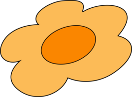 The flower is yellow with a contour for decoration and design. png