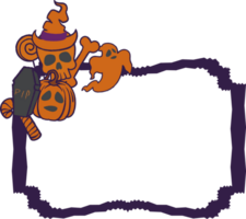 Halloween abstract frame for tee design decoration. png