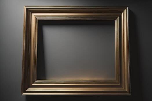 Glass picture frame on a solid color background. ai generative photo