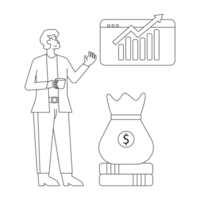 presentazione persone finanza schema 2d illustrazione png