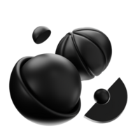 abstrait forme noir mat 9 3d illustration png