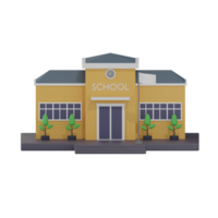 School Building 13 3D Illustration png