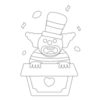 Clown April Fools 2D Outline Illustrations png