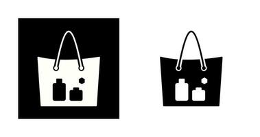 artículos en un icono de vector de bolsa