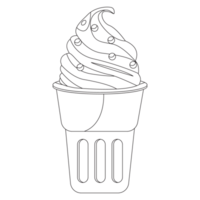 Flury Ice Cream 2D Outline Illustrations png