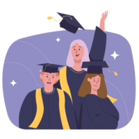 Celebrate Graduation Color 2D Illustrations png