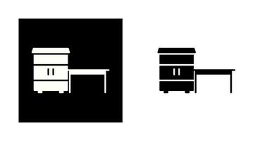 Table with Shelves Vector Icon