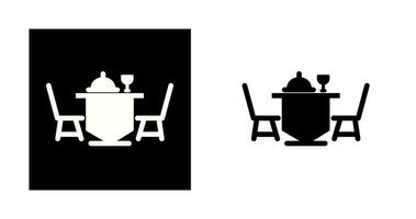 icono de vector de mesa de cena