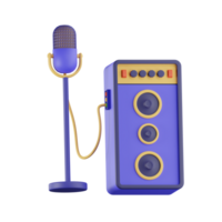 Mic and Speaker Entertainent 3D Illustrations png