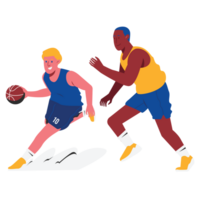 Dribbling Sport People Color 2D Illustration png