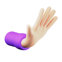 Stop Hand Gestures 3D Illustrations png