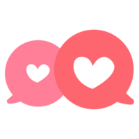 Chat Love Valentine Sticker Color 2D Illustration png