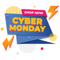 Cyber Monday Shop Now  Color 2D Illustration png