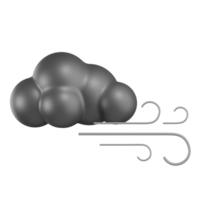 Cloudy With Wind Weather 3D Illustration png