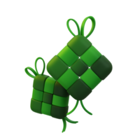 ilustrações 3d de ketupat ramadhan png