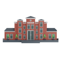 School Building 15 3D Illustration png