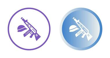 Gun and Helmet Vector Icon