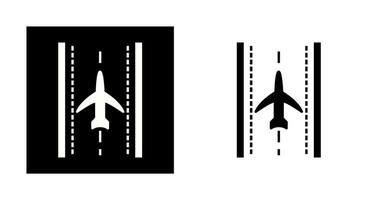 Plane on Runway Vector Icon