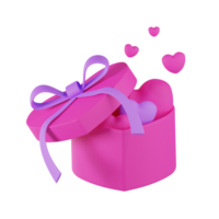 Gift Box Valentine 3D Illustration png