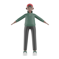 Boy With Skintone Black Basic Character 3D Illustrations png