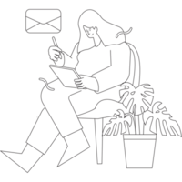 Message People Communication Outline 2D Illustration png