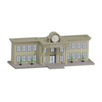 school- gebouw 19 links hoek 3d illustratie png